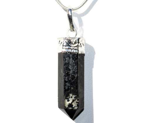 CHARGED Starburst Flash Nuummite Crystal Perfect Pendant + 20" Chain