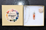 Faceted Himalayan Sunstone Crystal Point Pendant + 20" Silver Chain REIKI