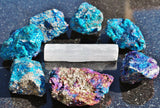 7 PCS AAA Grade CHARGED [1.5 lbs] Palm-Sized PEACOCK ORE Chalcopyrite Crystals