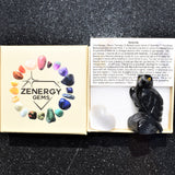 [1] XL 2.5" Black Onyx Crystal Hand-Carved Raven Reiki NEGATIVE ENERGY PROTECTION!