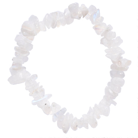 Premium CHARGED Rainbow Moonstone Crystal Chip Stretchy Bracelet REIKI Energy!