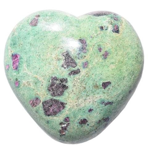 Charged 2.5" Ruby  / Fuchsite Crystal Palm Heart / Worry Stone Healing Energy
